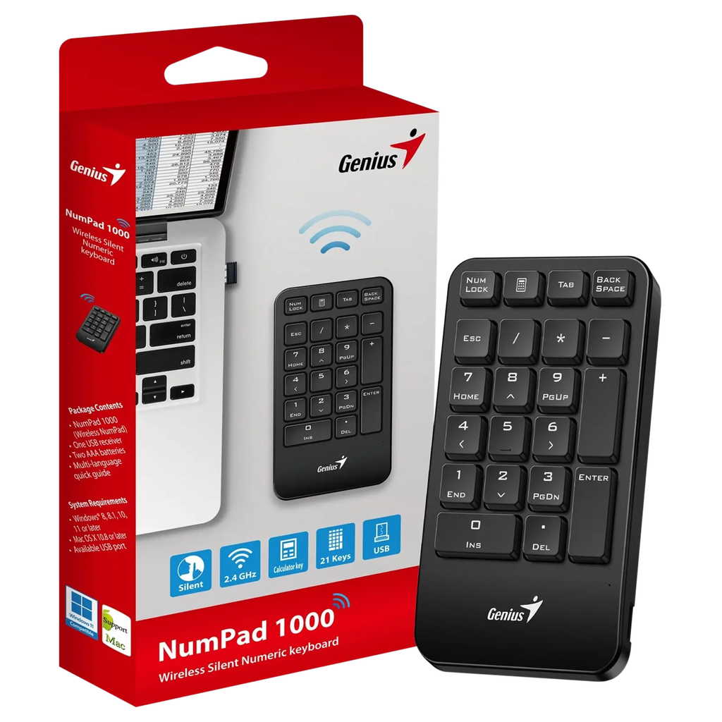 Teclado Numpad wireless genius 1000 negro