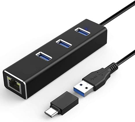 Tipo C - RJ45 1Port/USB Network With 3Port/USB HUb