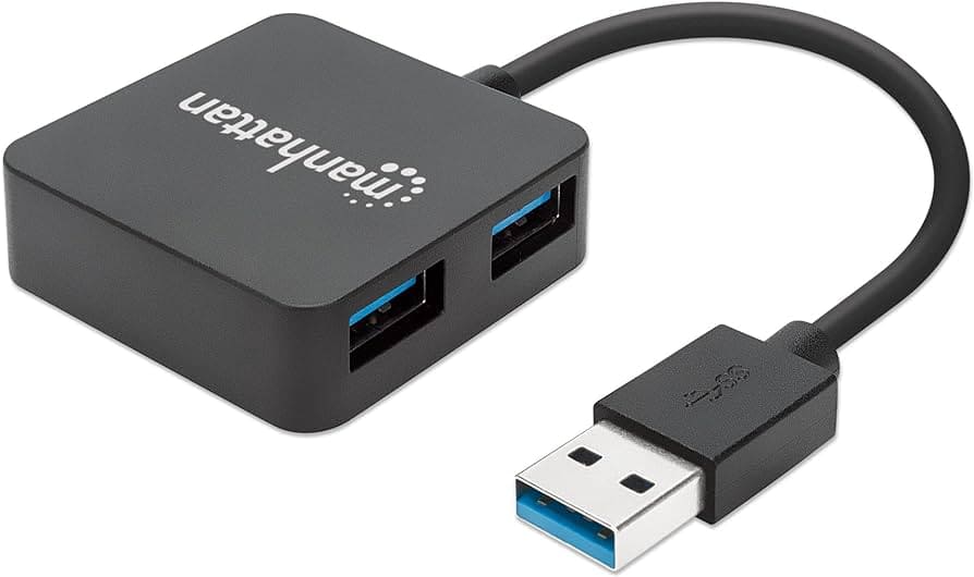 HUB MANHATTAN 4 PTOS. USB 3.0 162296 NEGRO