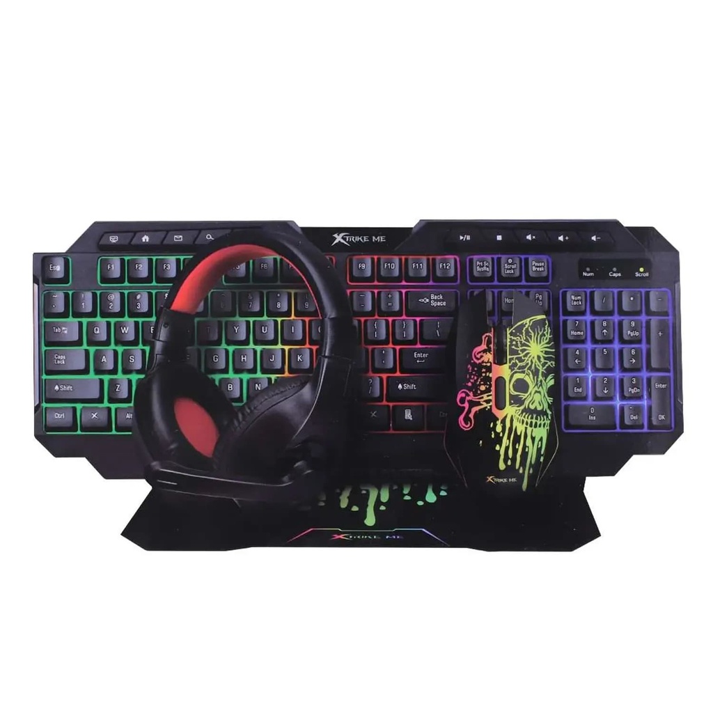 Combo Xtrike cmx-415 4 en 1 teclado/mouse/ audifono/mouse pad
