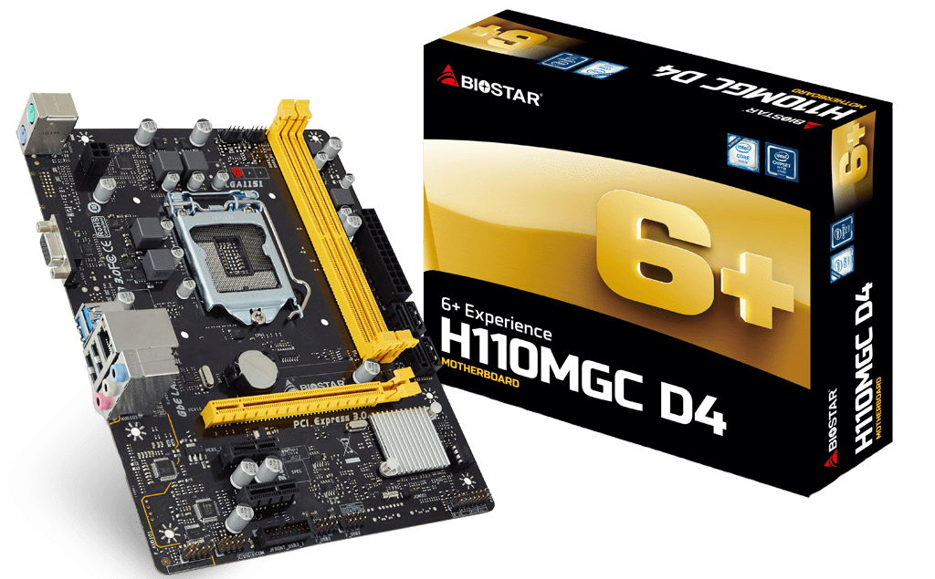 MAINBOARD BIOSTAR  H110MGC DDR4 LGA 1151/GBE/LAN/6GEN/USB 3.0/VGA