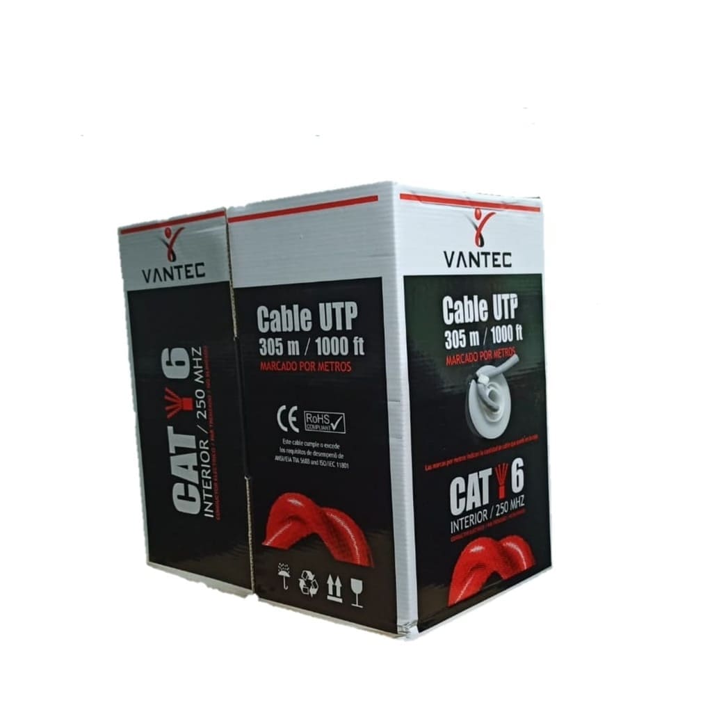 CAT6 CABLE UTP VANTEC ROLLO 305MTS 23AWG EXTERIOR M7 CCA-E