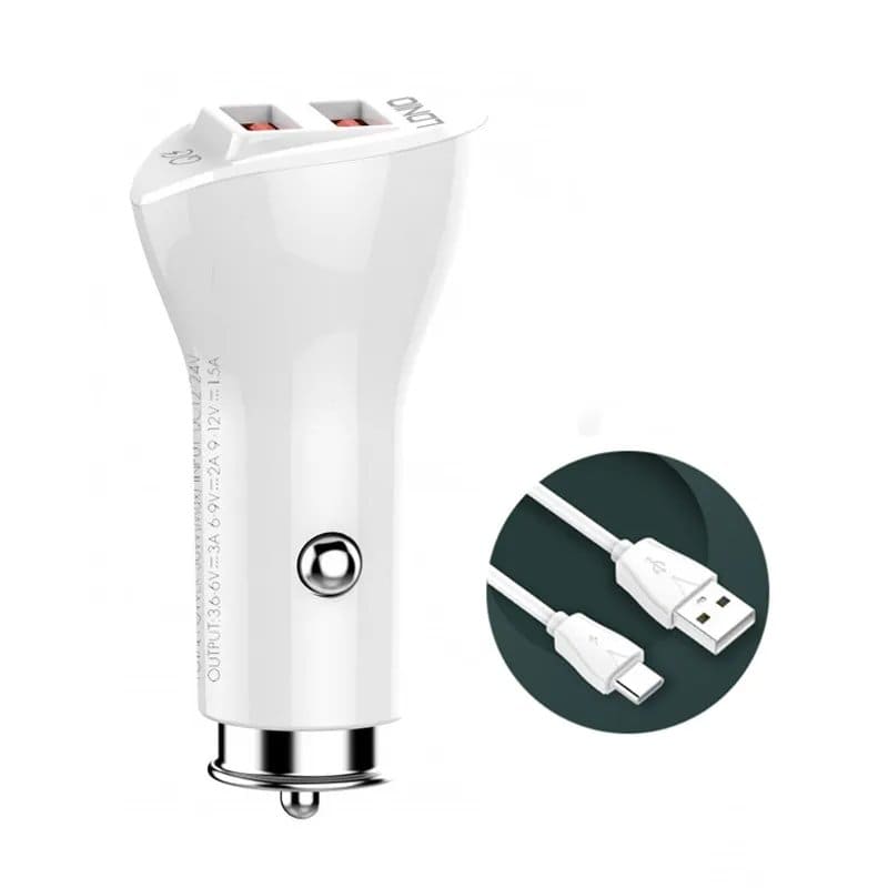 Cargador vehicular LDNIO C511Q c/cable USB-IPH
