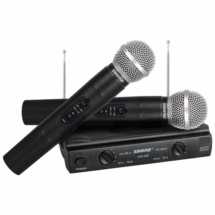 Micrófono UHF555 inalámbrico VHF con doble mano de 110V RE2401-MF30049