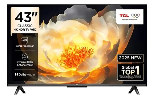 Televisor led TCL smart tv 43" google tv 4k hdr 43v6c cbu