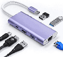 L_  Hub  multifuncion 6 Puertos USB C male a 2 USB/ HDTV/ 4k uhd/ Type C/  Rj45 /