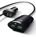 CARGADOR VEHICULAR LDNIO C502 2USB+2USB EXTENSION